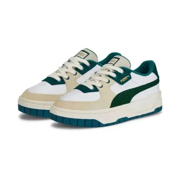 Puma Cali Dream Ivy League Terry Sneaker White Green Size 7 - Picture 4 of 13